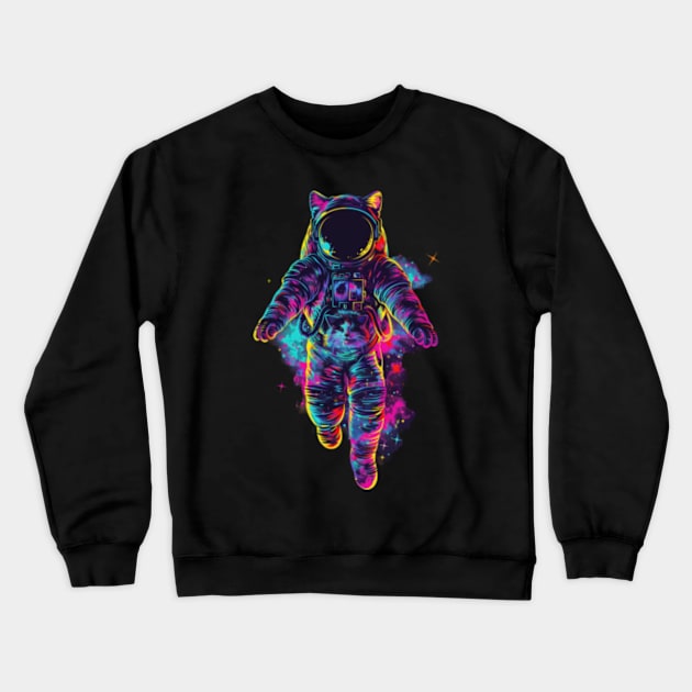 Orbital Cat Explorations Crewneck Sweatshirt by monkey Animal